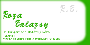 roza balazsy business card
